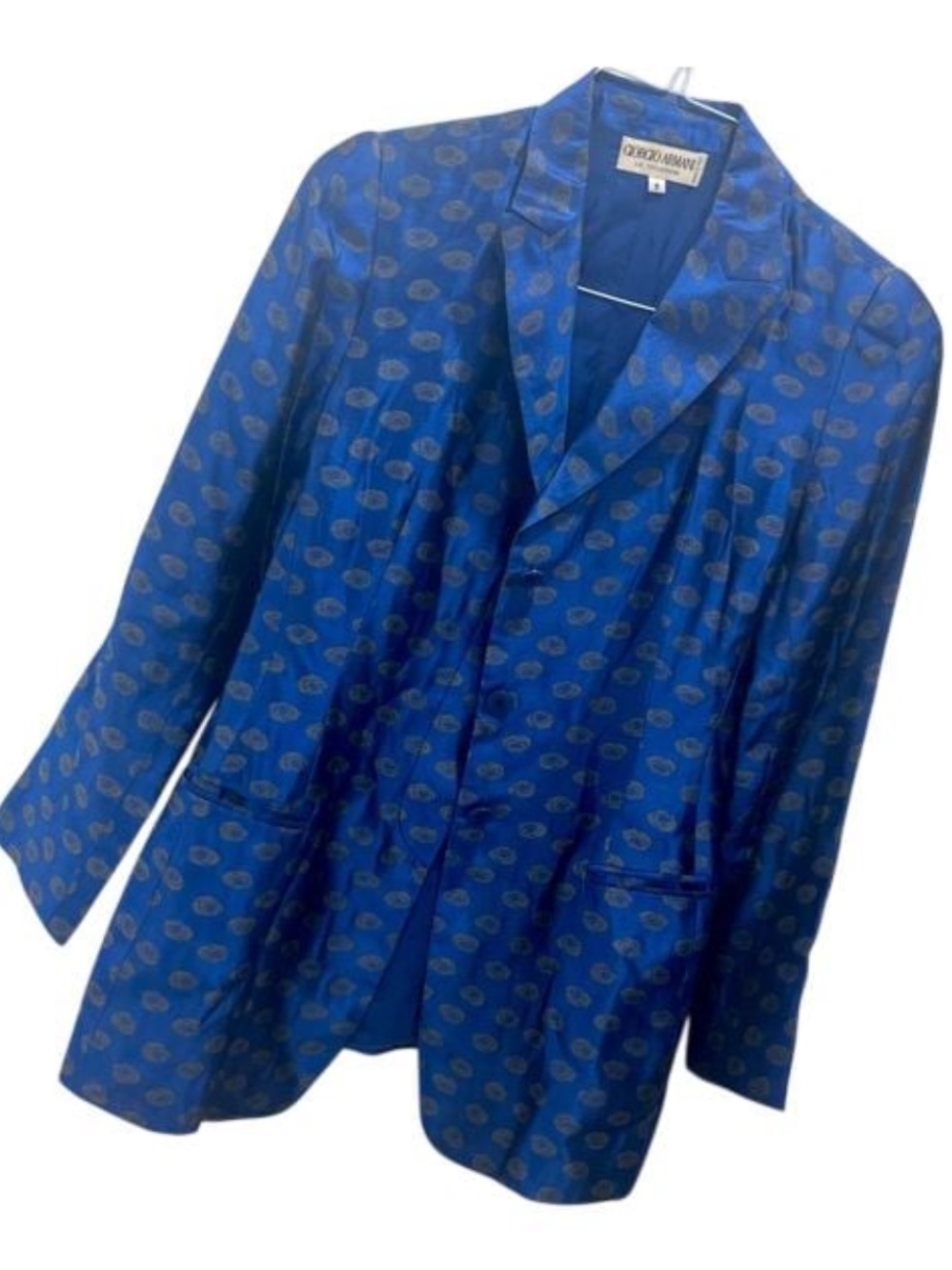 LAST CALL Armani Collezioni Cocktail Silk Handprinted Print Blazer Jacket 8